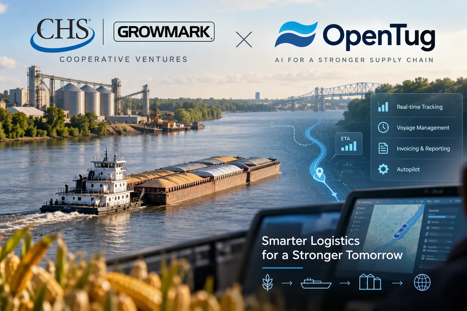Cooperative Ventures投资OpenTug,以BargeOS优化农业驳船物流